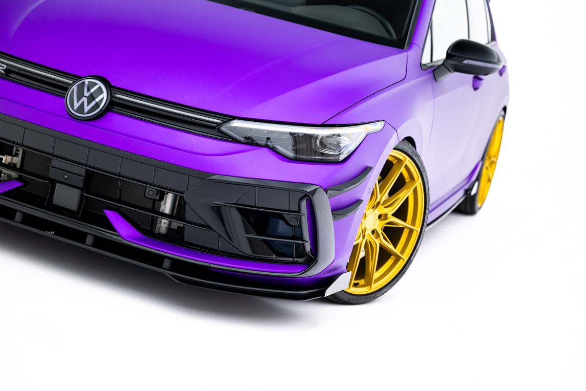 Front Stoßstange Flaps passend für Flaps VW Golf R Hatchback Mk8 Facelift schwarz Hochglanz – Ansicht 2
