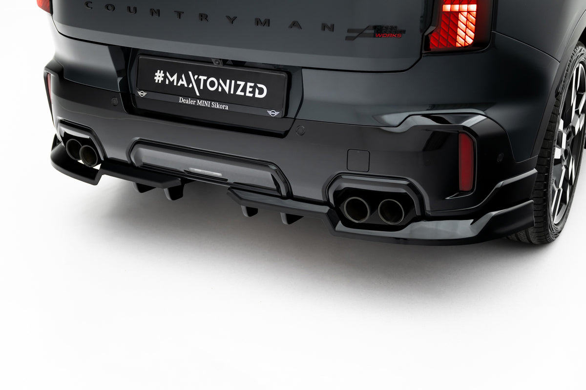 Street+ Mittlerer Diffusor RACE passend für Mini Countryman JCW U25 schwarz Hochglanz – Ansicht 3