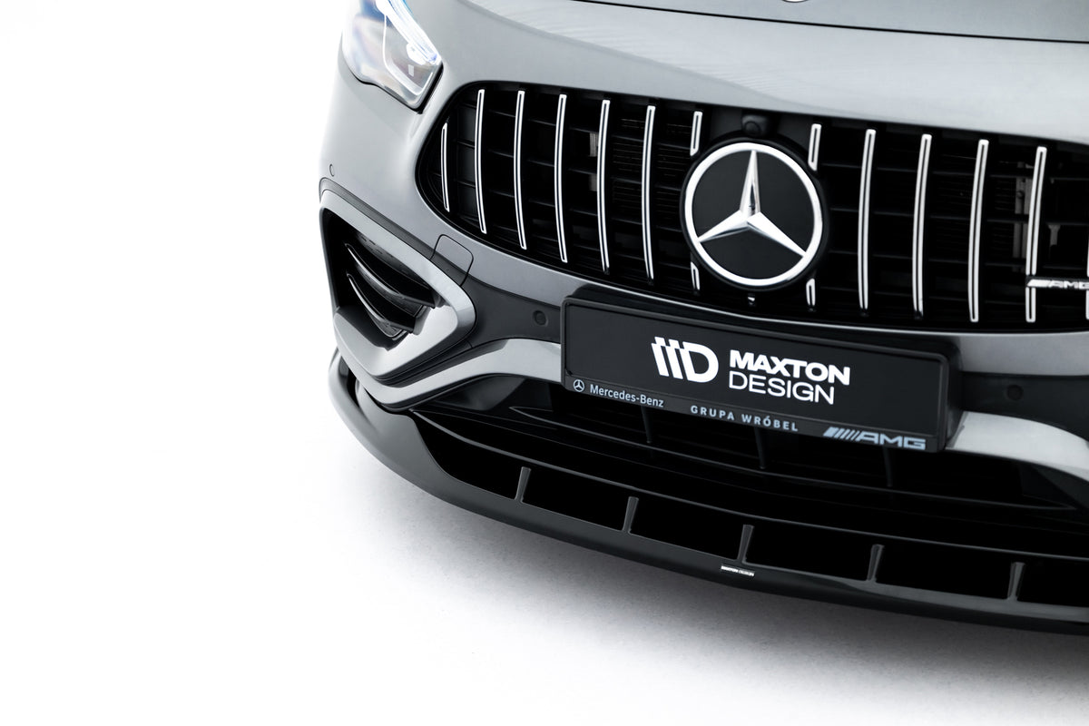 Street+ Spoilerlippe Front Ansatz V.2 passend für Mercedes-AMG GLA 35 H247 Facelift schwarz Hochglanz – Ansicht 6