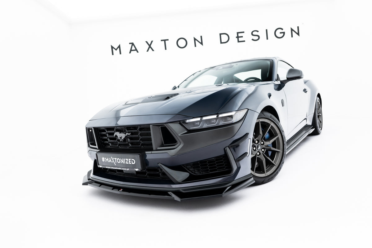 Street+ Spoilerlippe Front Ansatz V.1 passend für Ford Mustang Dark Horse Mk7 schwarz Hochglanz – Ansicht 2