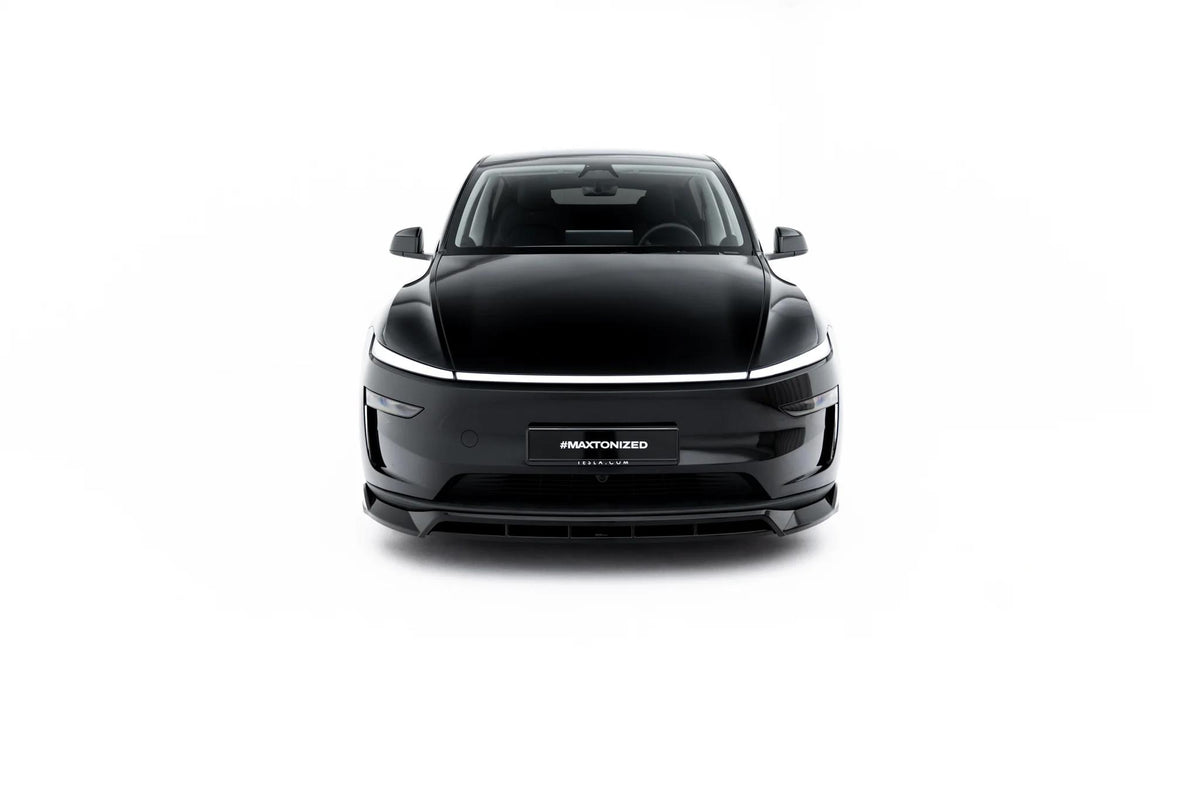 Street+ Spoilerlippe Front Ansatz passend für Tesla Model Y Premium Mk1 Facelift schwarz Hochglanz – Ansicht 1