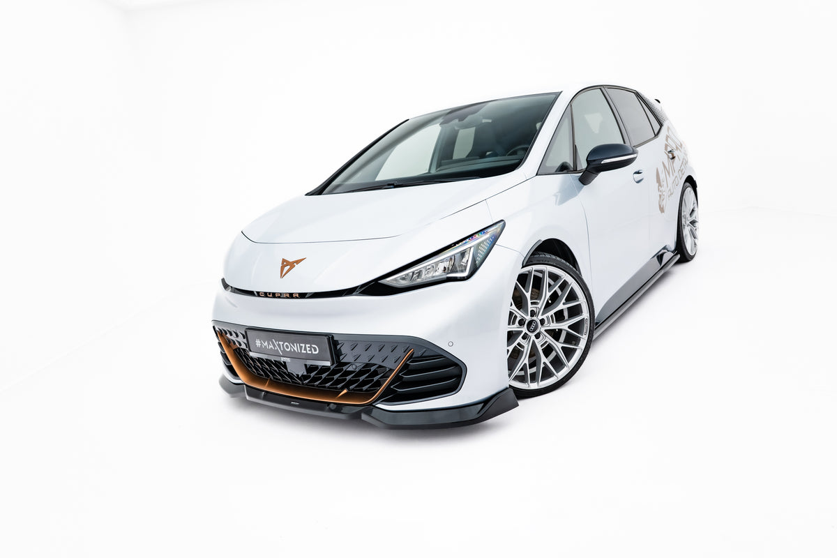 Street+ Spoilerlippe Front Ansatz V.2 passend für Cupra Born Mk1 schwarz Hochglanz – Ansicht 4