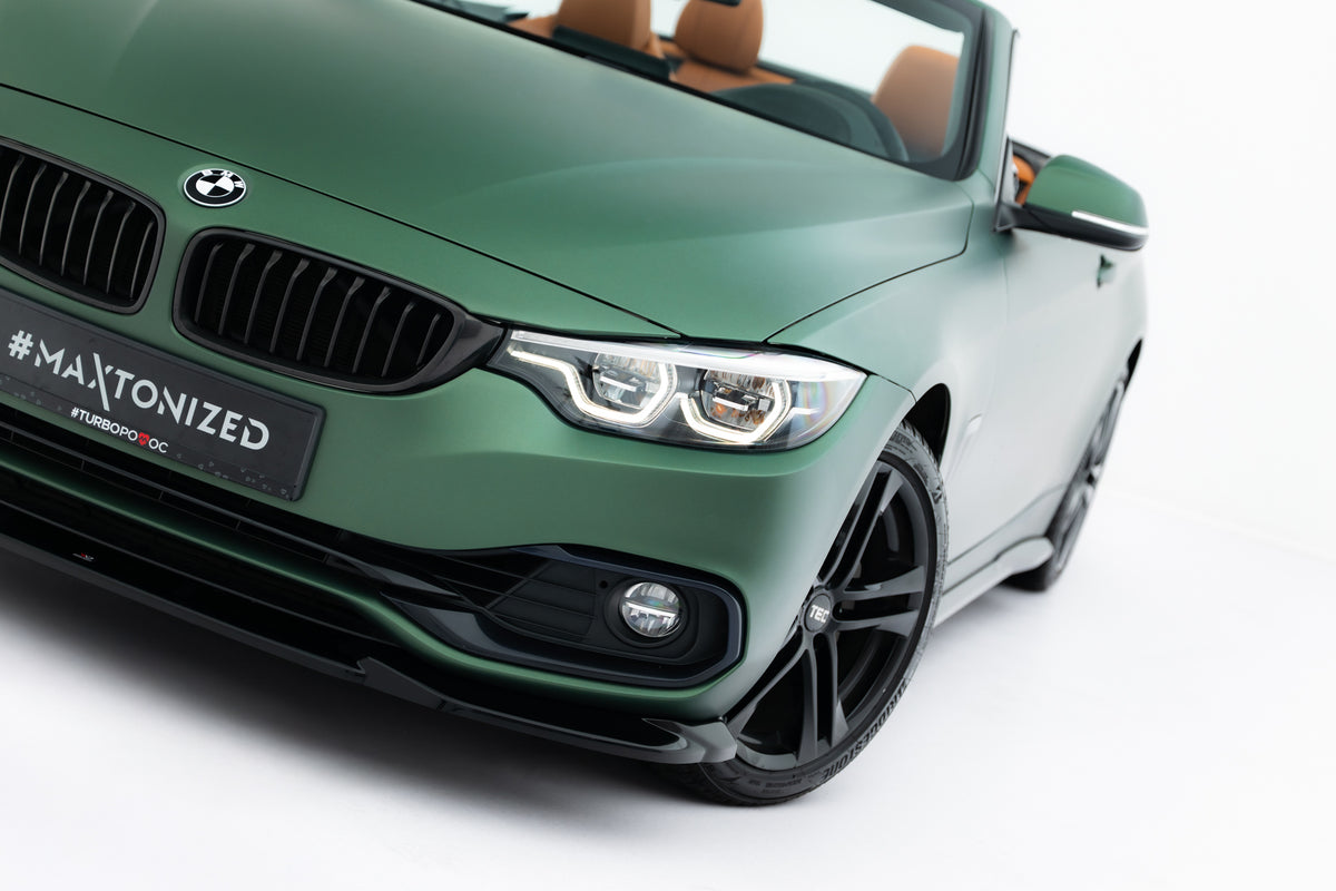 Street+ Spoilerlippe Front Ansatz passend für BMW 4er Cabrio / Coupe F33 / F32 schwarz Hochglanz – Ansicht 2