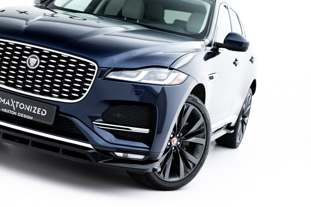 Street+ Spoilerlippe Front Ansatz passend für Jaguar F-Pace R-Sport X761 Facelift schwarz Hochglanz – Ansicht 5