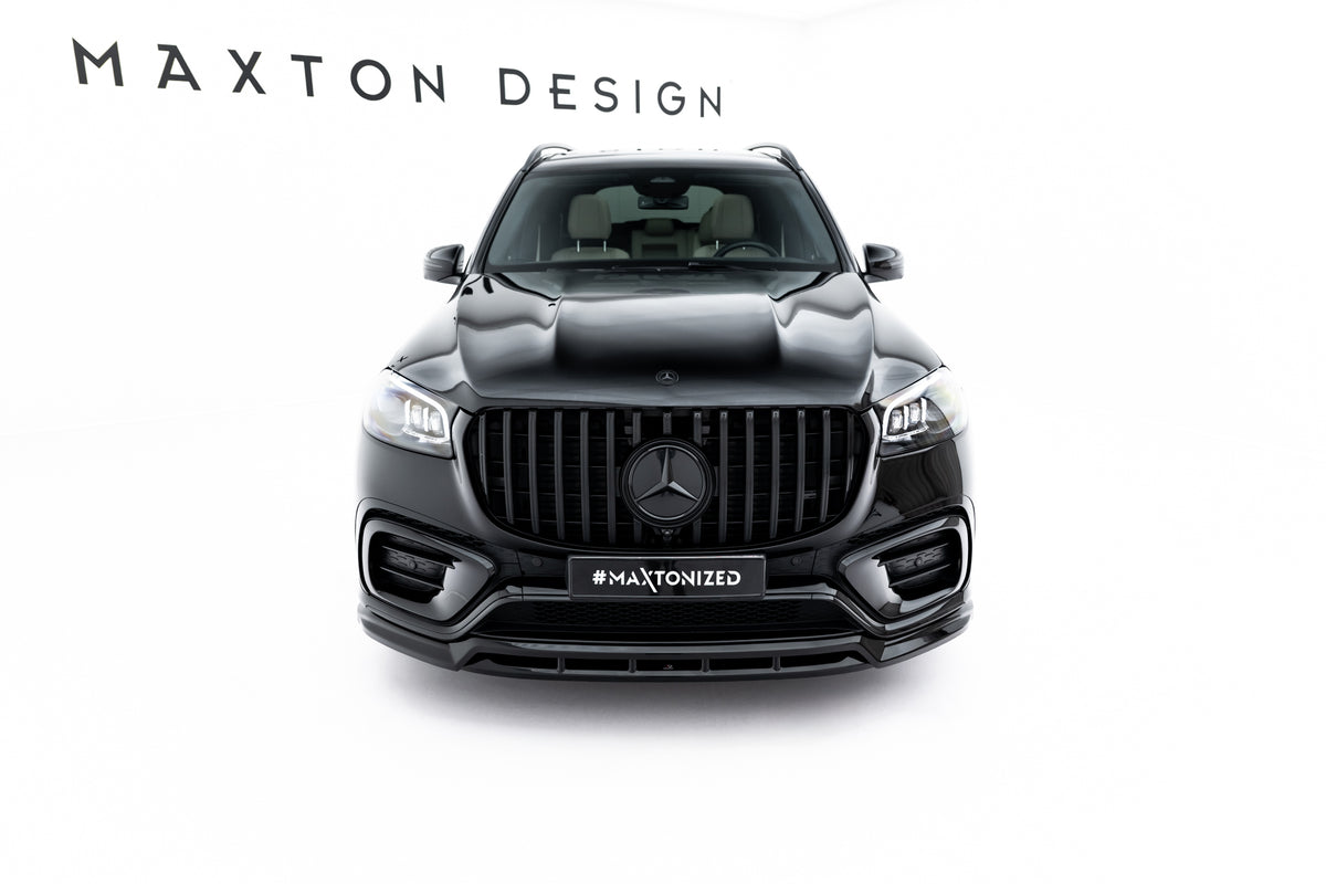 Street+ Spoilerlippe Front Ansatz passend für Mercedes-Benz GLS AMG-Line X167 Facelift schwarz Hochglanz – Ansicht 4