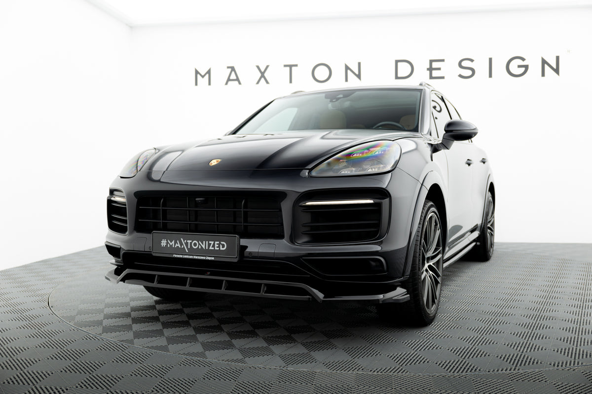 Street+ Spoilerlippe Front Ansatz passend für Porsche Cayenne Sport Design SUV / Coupe Mk3 schwarz Hochglanz – Ansicht 3