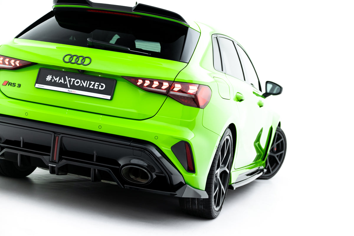 Street+ Mittlerer Diffusor RACE V.2 passend für Audi RS3 Sportback 8Y Facelift schwarz Hochglanz – Ansicht 6