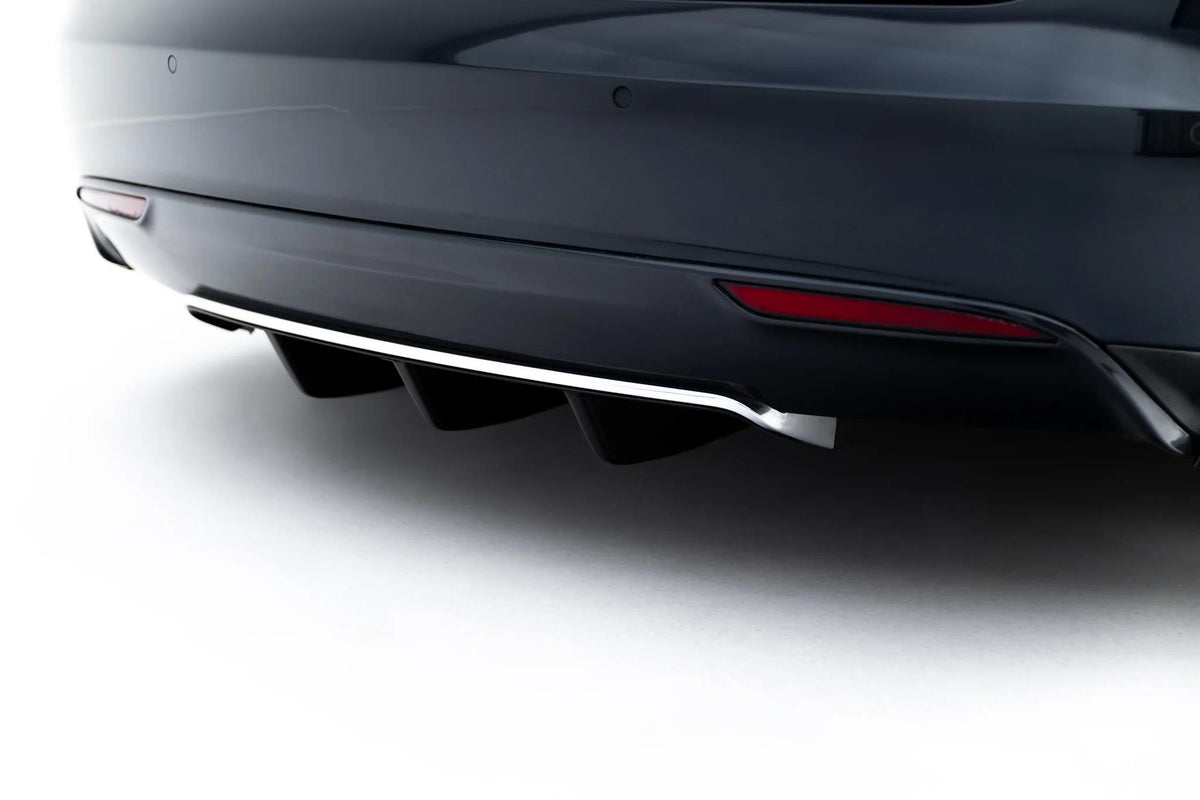 Diffusor Heck Ansatz passend für Tesla Model S Mk1 schwarz Hochglanz – Ansicht 3