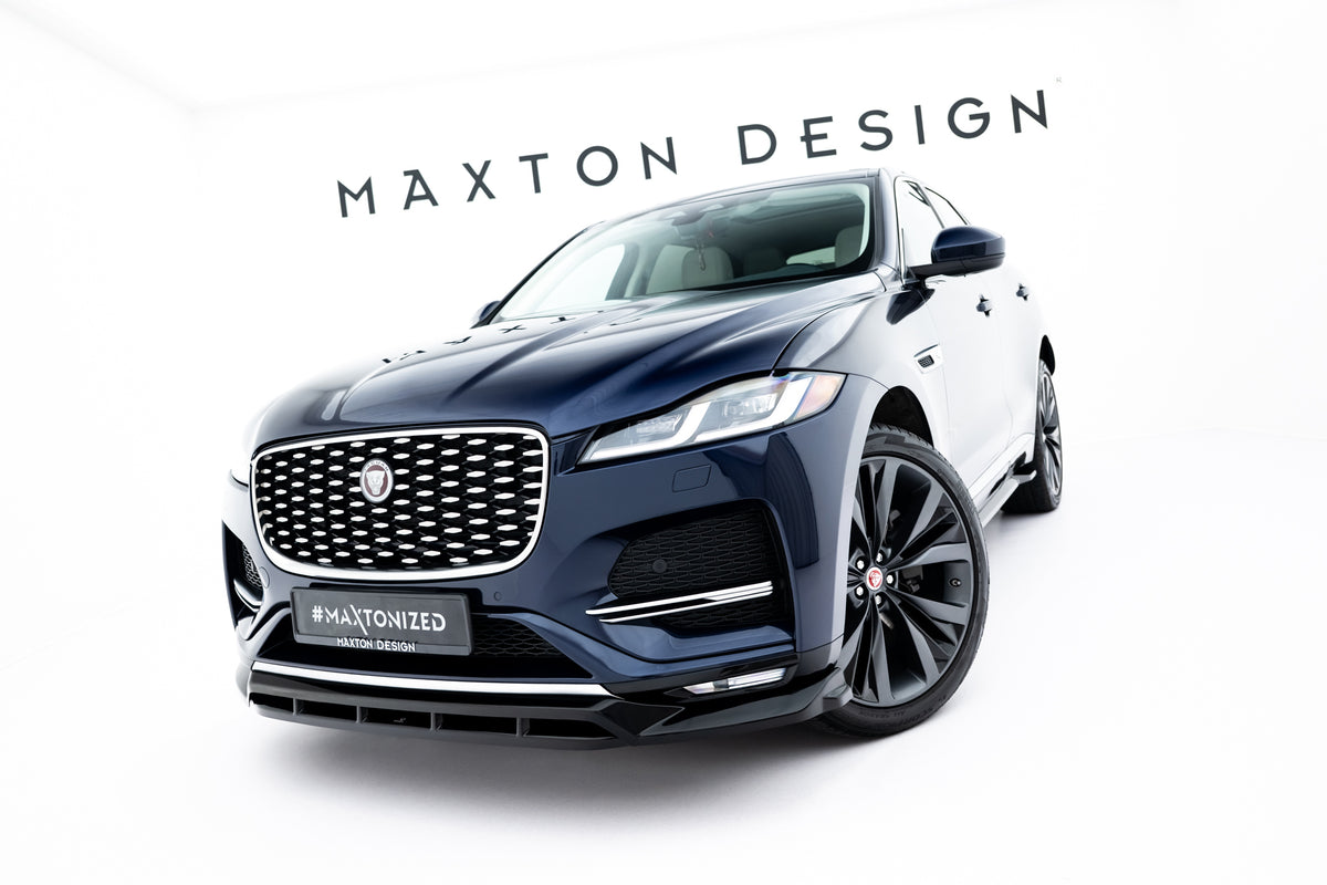 Street+ Spoilerlippe Front Ansatz passend für Jaguar F-Pace R-Sport X761 Facelift schwarz Hochglanz – Ansicht 4