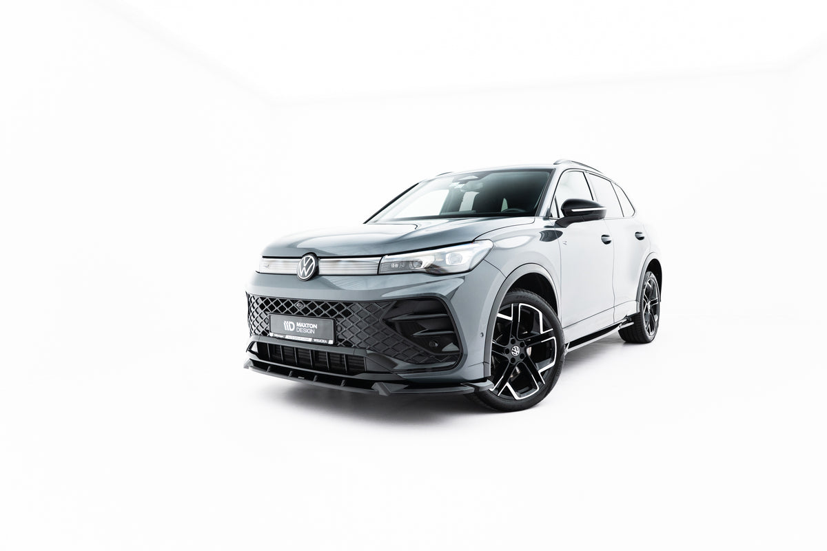 Street+ Spoilerlippe Front Ansatz V.1 passend für VW Tiguan R-Line Mk3  schwarz Hochglanz – Ansicht 5