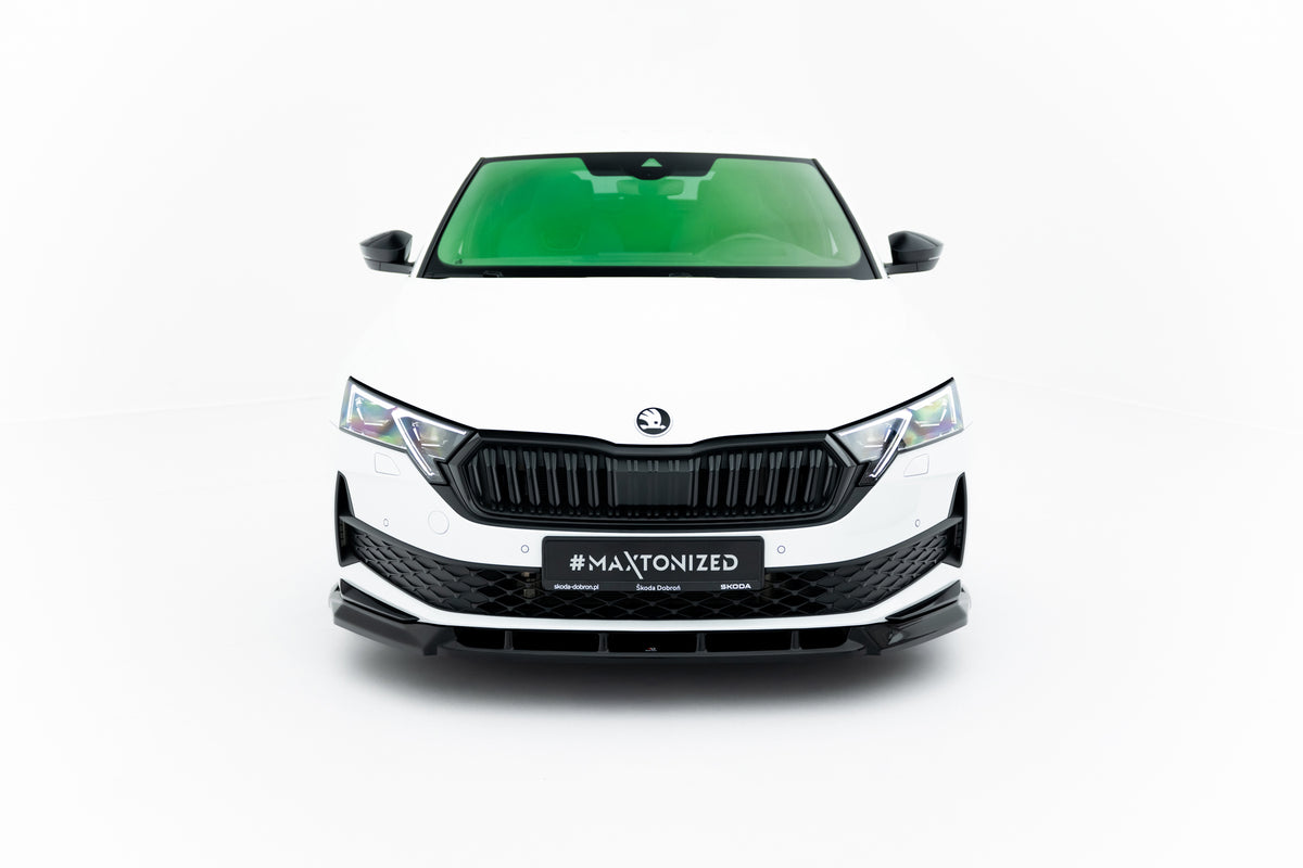 Street+ Spoilerlippe Front Ansatz passend für Skoda Octavia Sportline Liftback / Combi Mk4 Facelift schwarz Hochglanz – Ansicht 3