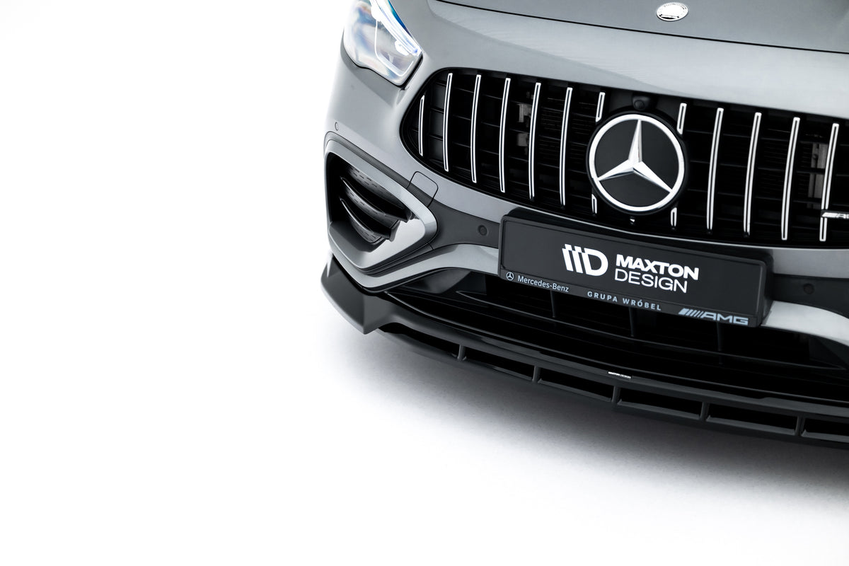 Street+ Spoilerlippe Front Ansatz V.1 passend für Mercedes-AMG GLA 35 H247 Facelift schwarz Hochglanz – Ansicht 1