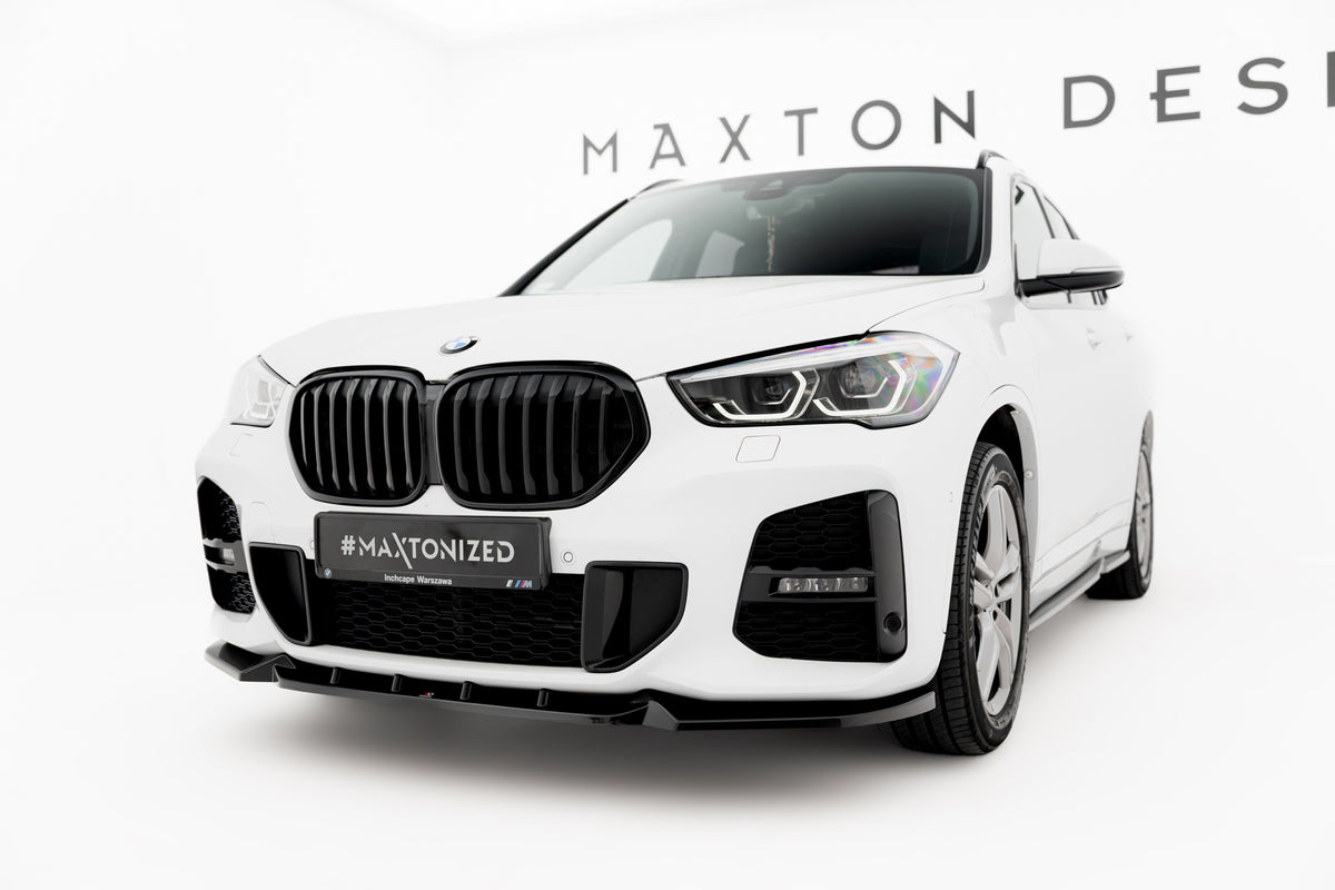 Street+ Spoilerlippe Front Ansatz passend für BMW X1 M-Paket F48 Facelift schwarz Hochglanz – Ansicht 3