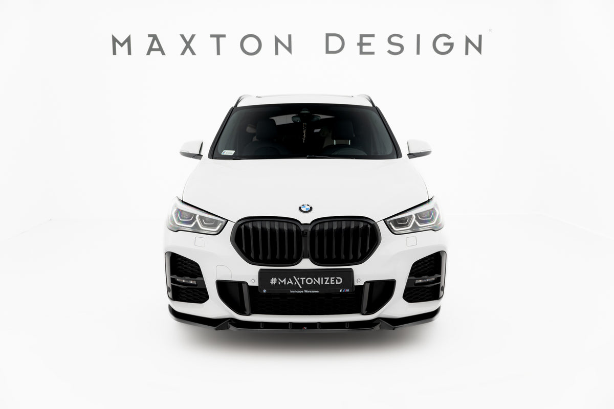 Street+ Spoilerlippe Front Ansatz passend für BMW X1 M-Paket F48 Facelift schwarz Hochglanz – Ansicht 1