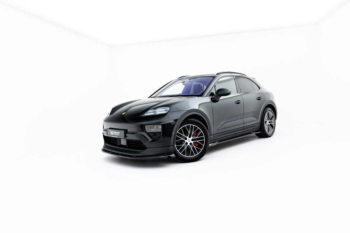 Street+ Spoilerlippe Front Ansatz passend für Porsche Macan EV Mk1 schwarz Hochglanz – Ansicht 5