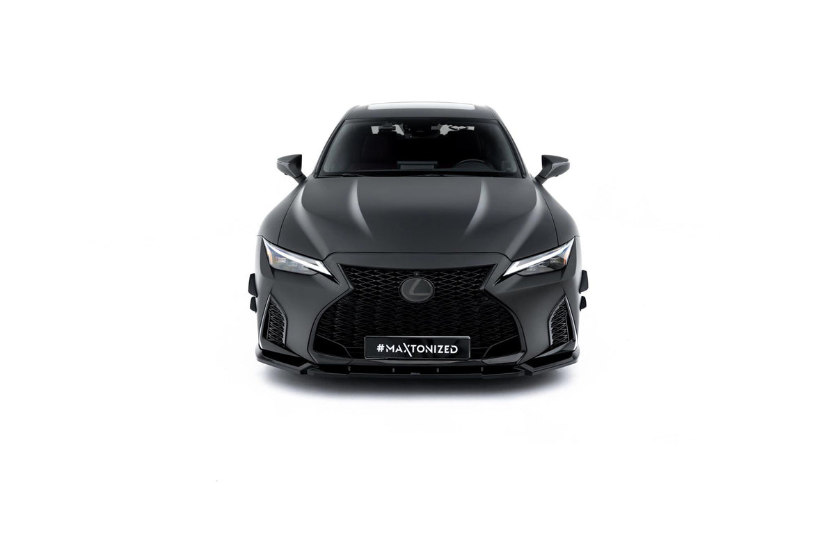 Street+ Spoilerlippe Front Ansatz V.1 passend für Lexus IS 500 Mk3 Facelift 2 (XE30) schwarz Hochglanz – Ansicht 1