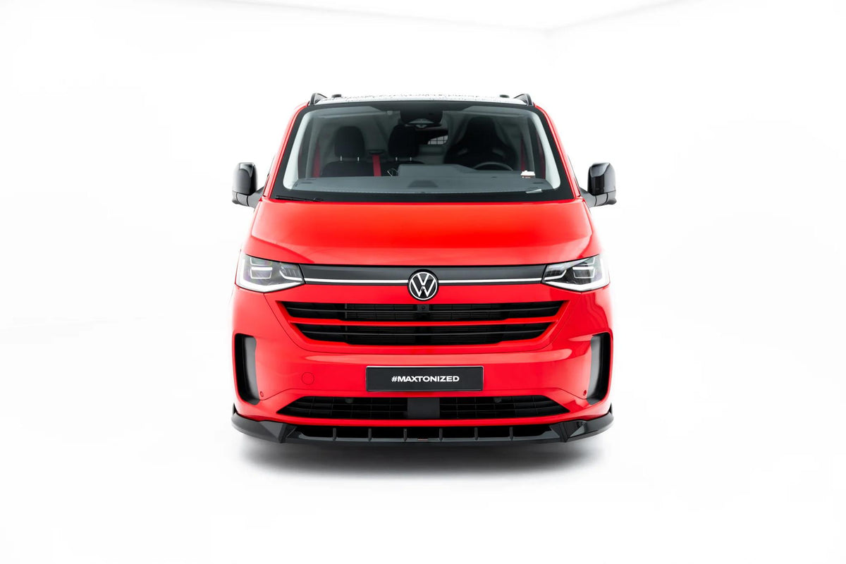 Street+ Spoilerlippe Front Ansatz V.1 passend für VW Transporter T7 schwarz Hochglanz – Ansicht 2