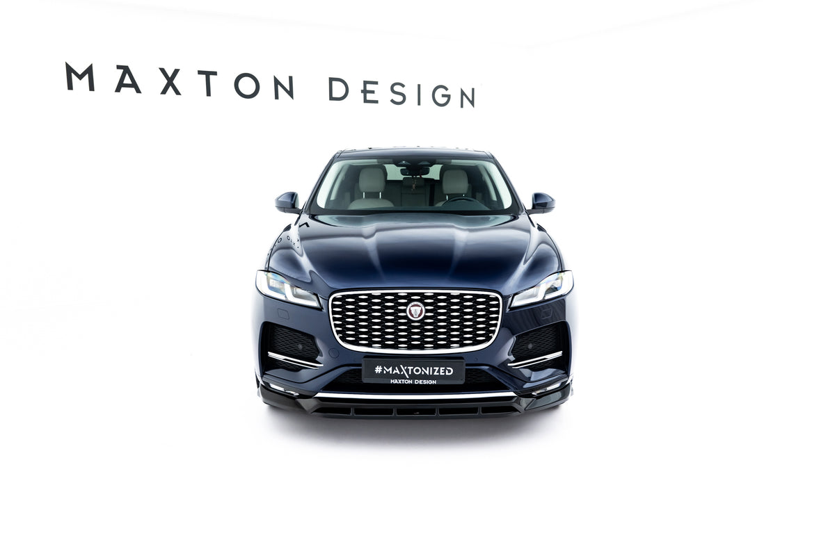 Street+ Spoilerlippe Front Ansatz passend für Jaguar F-Pace R-Sport X761 Facelift schwarz Hochglanz – Ansicht 1