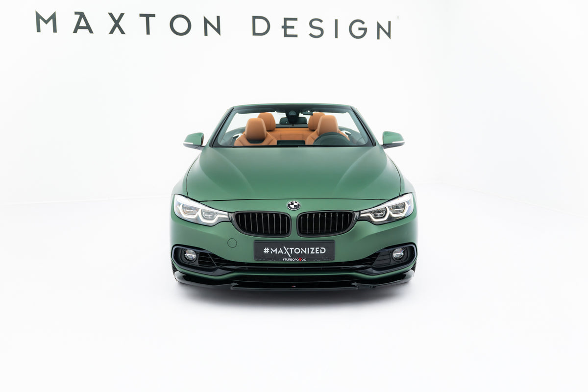 Street+ Spoilerlippe Front Ansatz passend für BMW 4er Cabrio / Coupe F33 / F32 schwarz Hochglanz – Ansicht 3