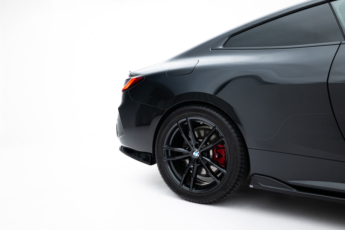 Heck Ansatz Flaps Diffusor V.8 passend für BMW 4er M-Paket G22 / G23 / G22 Facelift / G23 Facelift schwarz Hochglanz – Ansicht 4