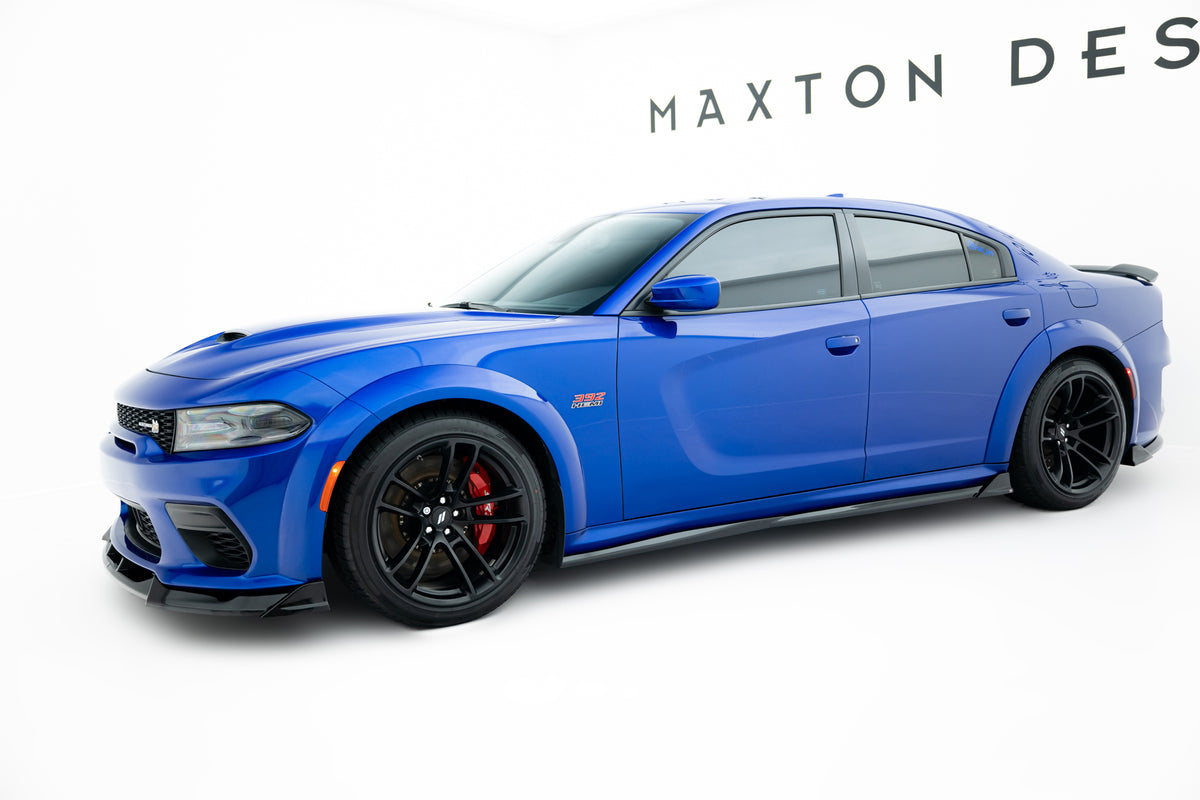 Street+ Seitenschweller Leisten passend für Dodge Charger RT Scat Pack Widebody Mk3 Facelift schwarz Hochglanz – Ansicht 1