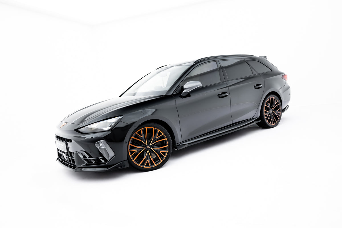 Street+ Seitenschweller Leisten V.2 passend für Cupra Leon ST / Hatchback  Aero Mk1 / Mk1 Facelift schwarz Hochglanz – Ansicht 1