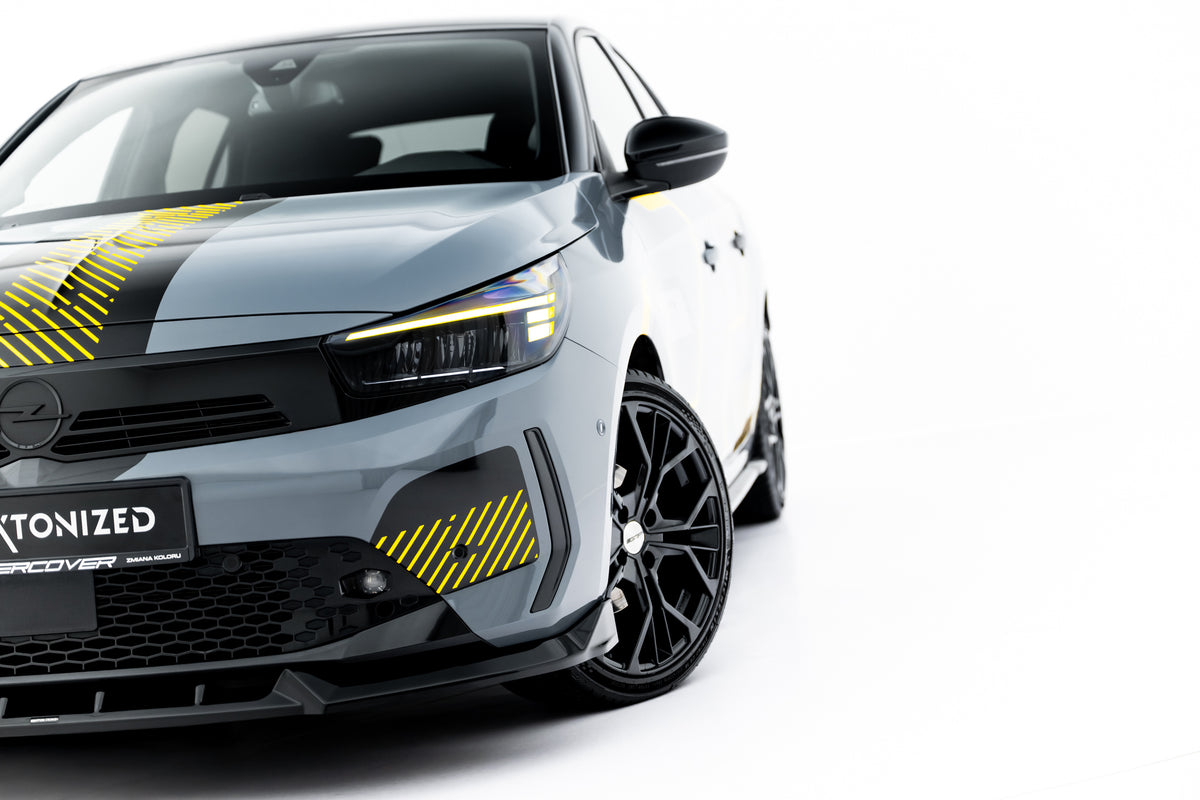 Street+ Spoilerlippe Front Ansatz passend für Opel Corsa F Facelift (Mk6 Facelift) schwarz Hochglanz – Ansicht 4
