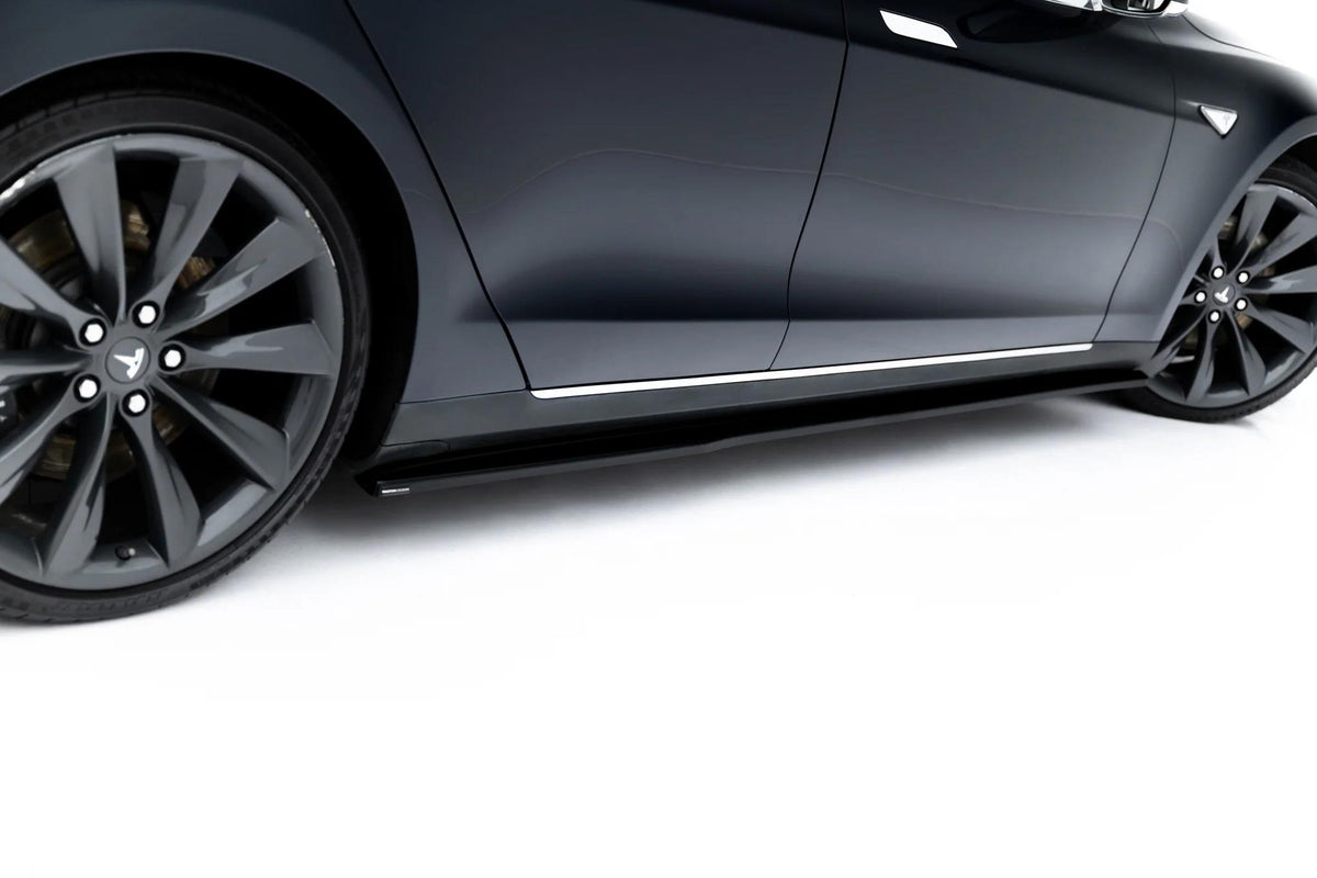 Street+ Seitenschweller Leisten V.2 passend für Tesla Model S Mk1 schwarz Hochglanz – Ansicht 2