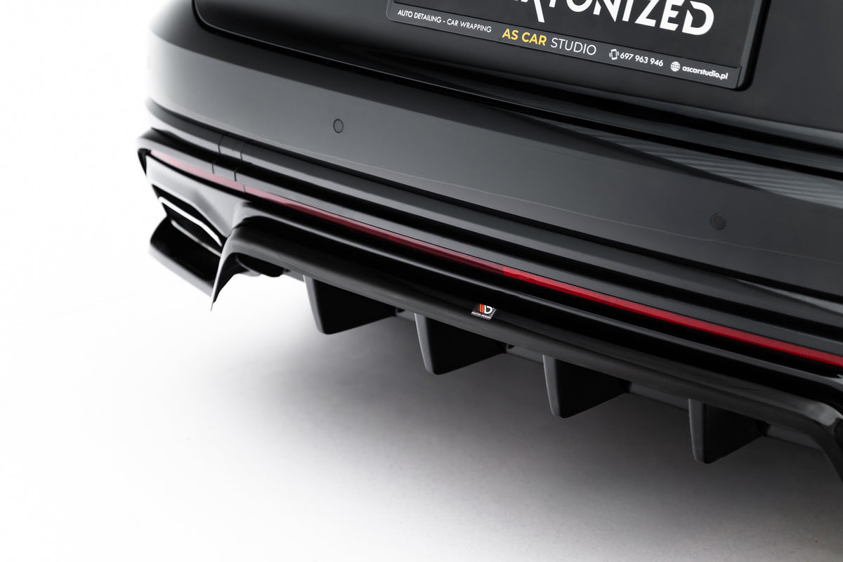 Street+ Mittlerer Diffusor RACE passend für VW Touareg R-Line Mk3 Facelift schwarz Hochglanz – Ansicht 6