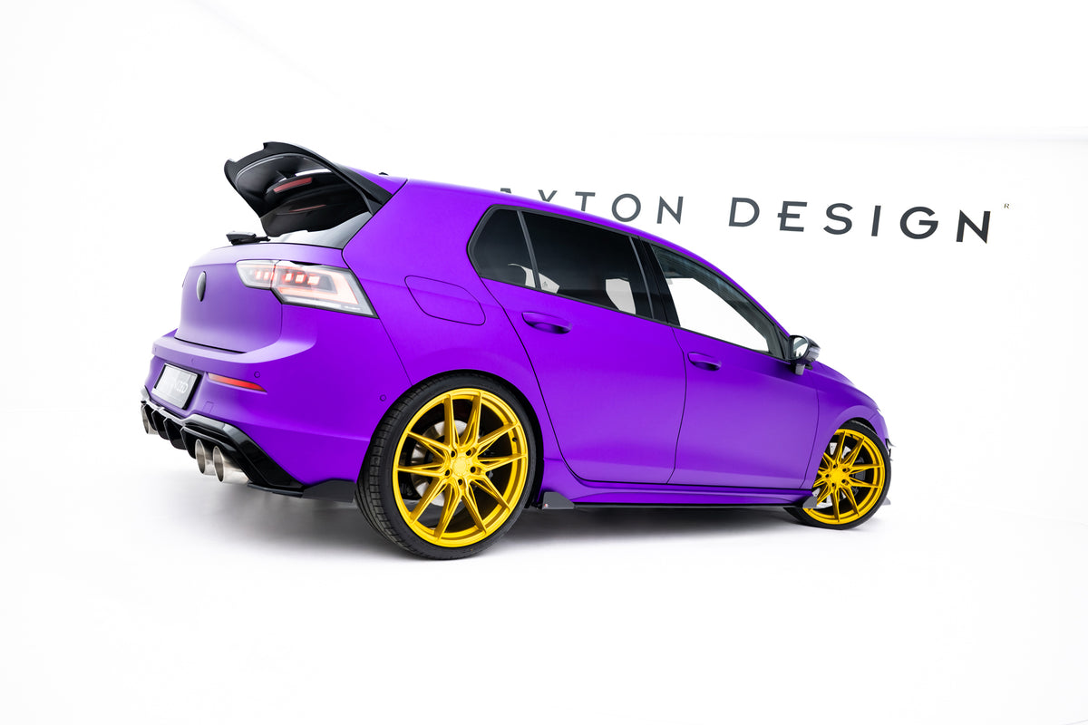 Street Pro Street+ Seitenschweller Leisten + Flaps passend für VW Golf R Hatchback Mk8 / Mk8 Facelift schwarz Hochglanz – Ansicht 5