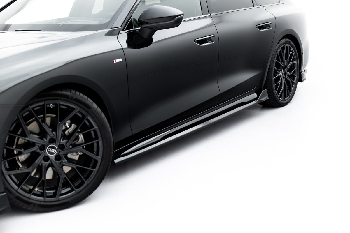 Street+ Seitenschweller Leisten V.2 passend für Audi A6 S-Line C9 schwarz Hochglanz – Ansicht 1