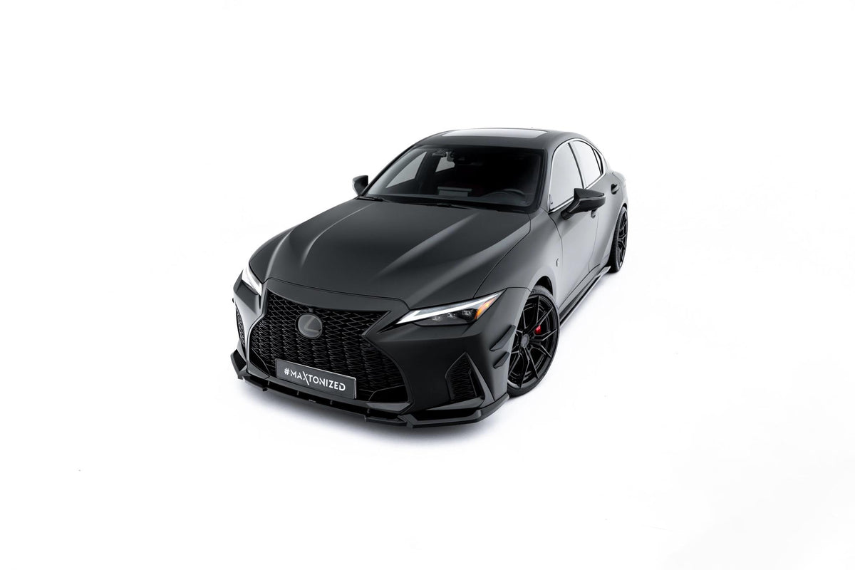 Street+ Spoilerlippe Front Ansatz V.1 passend für Lexus IS 500 Mk3 Facelift 2 (XE30) schwarz Hochglanz – Ansicht 3