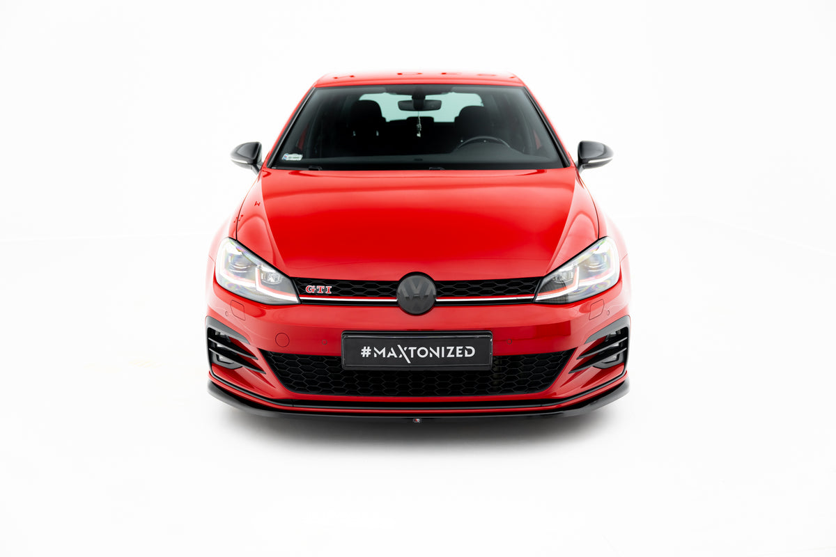 Street+ Spoilerlippe Front Ansatz V.4 passend für VW Golf GTI / GTD Mk7 Facelift schwarz Hochglanz – Ansicht 1