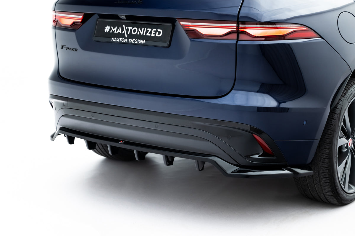 Street+ Mittlerer Diffusor RACE passend für Jaguar F-Pace R-Sport X761 Facelift schwarz Hochglanz – Ansicht 2