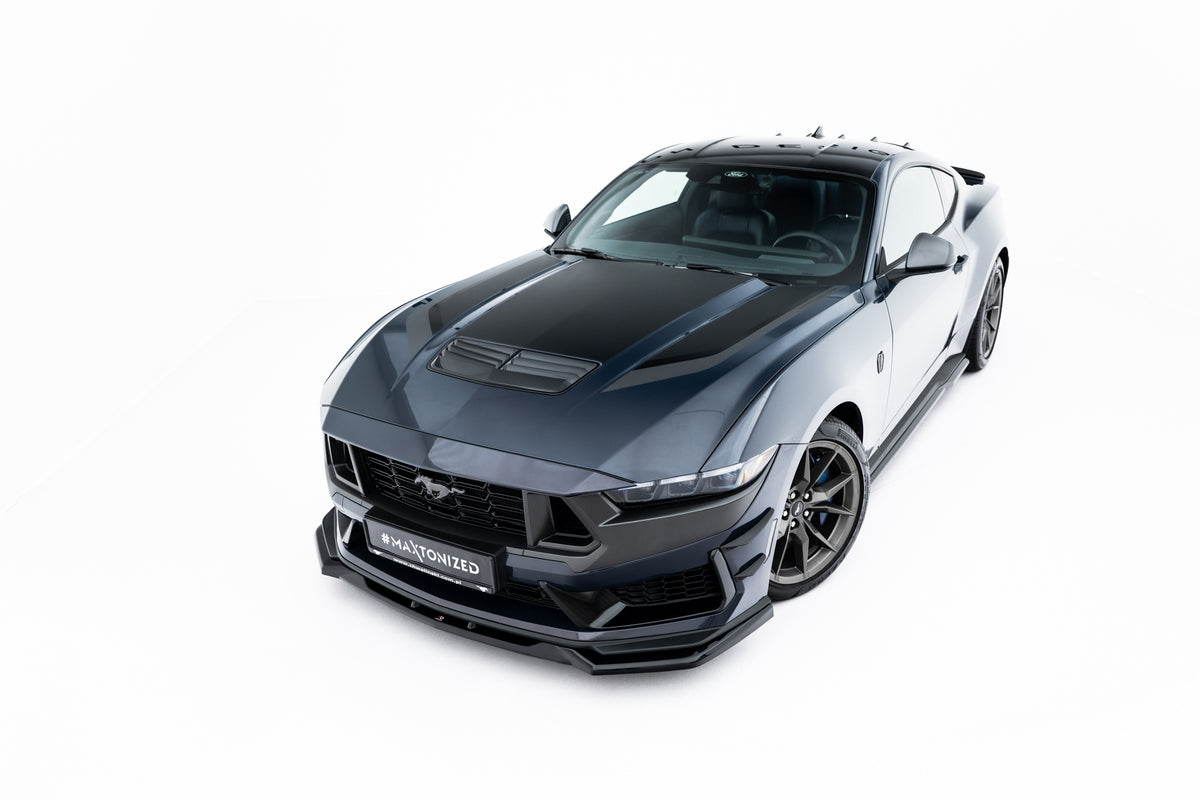 Street+ Spoilerlippe Front Ansatz V.2 passend für Ford Mustang Dark Horse Mk7 schwarz Hochglanz – Ansicht 2