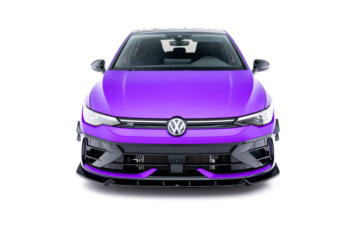 Street+ Spoilerlippe Front Ansatz V.3 passend für VW Golf R Variant Mk8 Facelift schwarz Hochglanz – Ansicht 1
