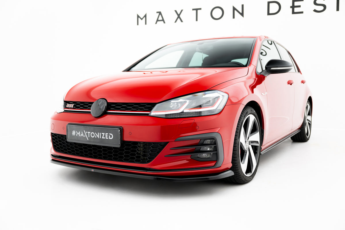 Street+ Spoilerlippe Front Ansatz V.4 passend für VW Golf GTI / GTD Mk7 Facelift schwarz Hochglanz – Ansicht 4