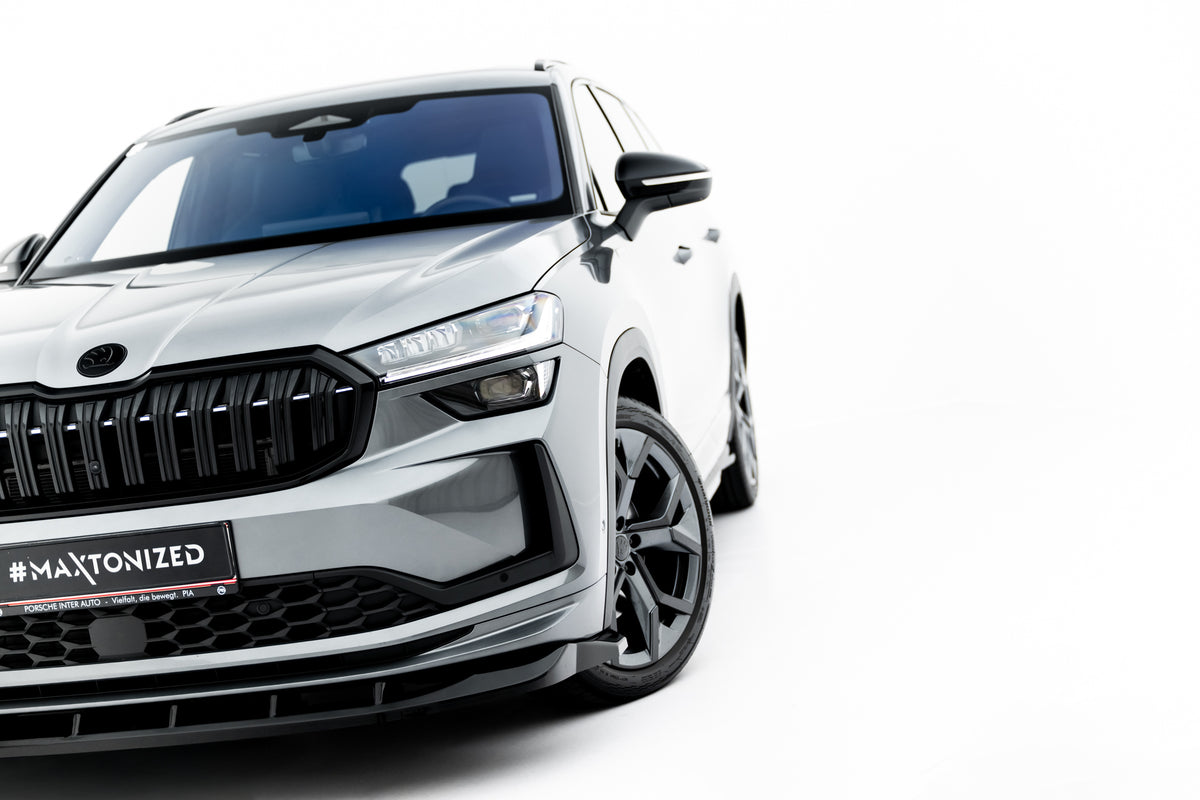 Street+ Spoilerlippe Front Ansatz V.2 passend für Skoda Kodiaq Sportline Mk2 schwarz Hochglanz – Ansicht 4