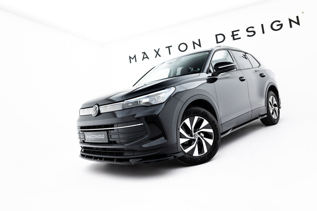 Street+ Spoilerlippe Front Ansatz V.1 passend für VW Tiguan Mk3 schwarz Hochglanz – Ansicht 3
