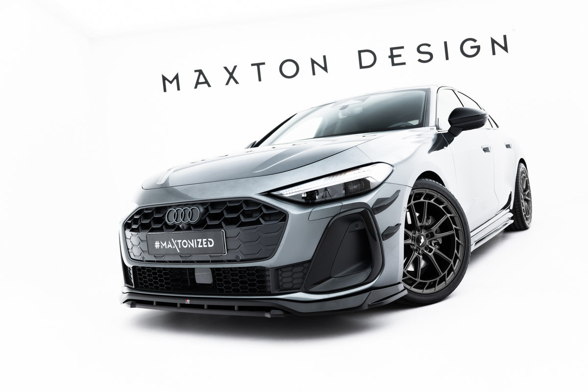 Street+ Spoilerlippe Front Ansatz V.1 passend für Audi A5 S-Line / S5 Limousine / Avant B10 schwarz Hochglanz – Ansicht 3