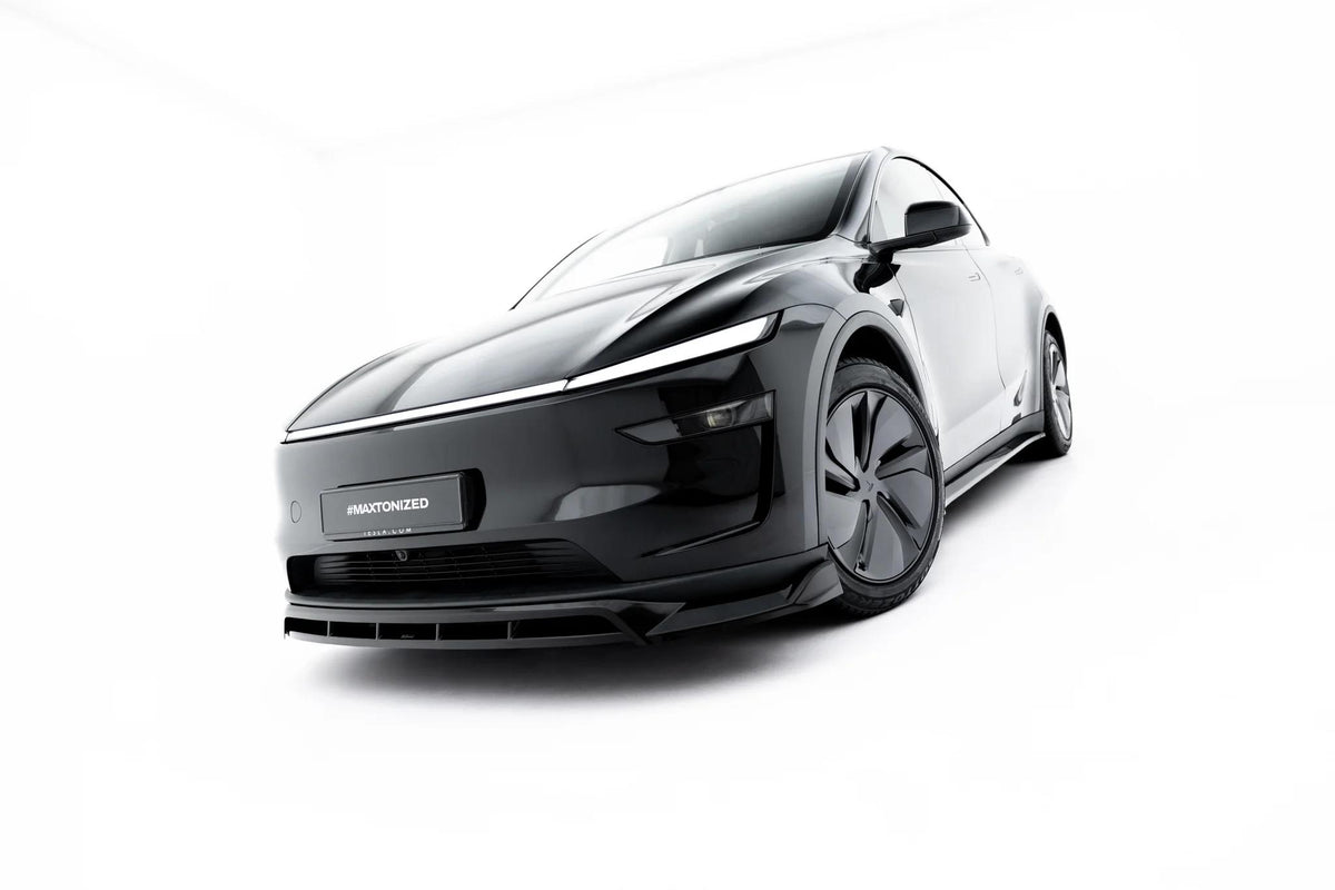 Street+ Spoilerlippe Front Ansatz passend für Tesla Model Y Premium Mk1 Facelift schwarz Hochglanz – Ansicht 2