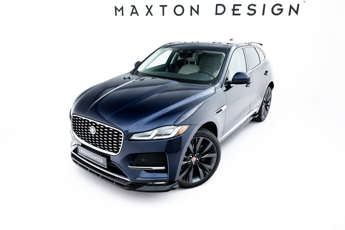Street+ Spoilerlippe Front Ansatz passend für Jaguar F-Pace R-Sport X761 Facelift schwarz Hochglanz – Ansicht 3