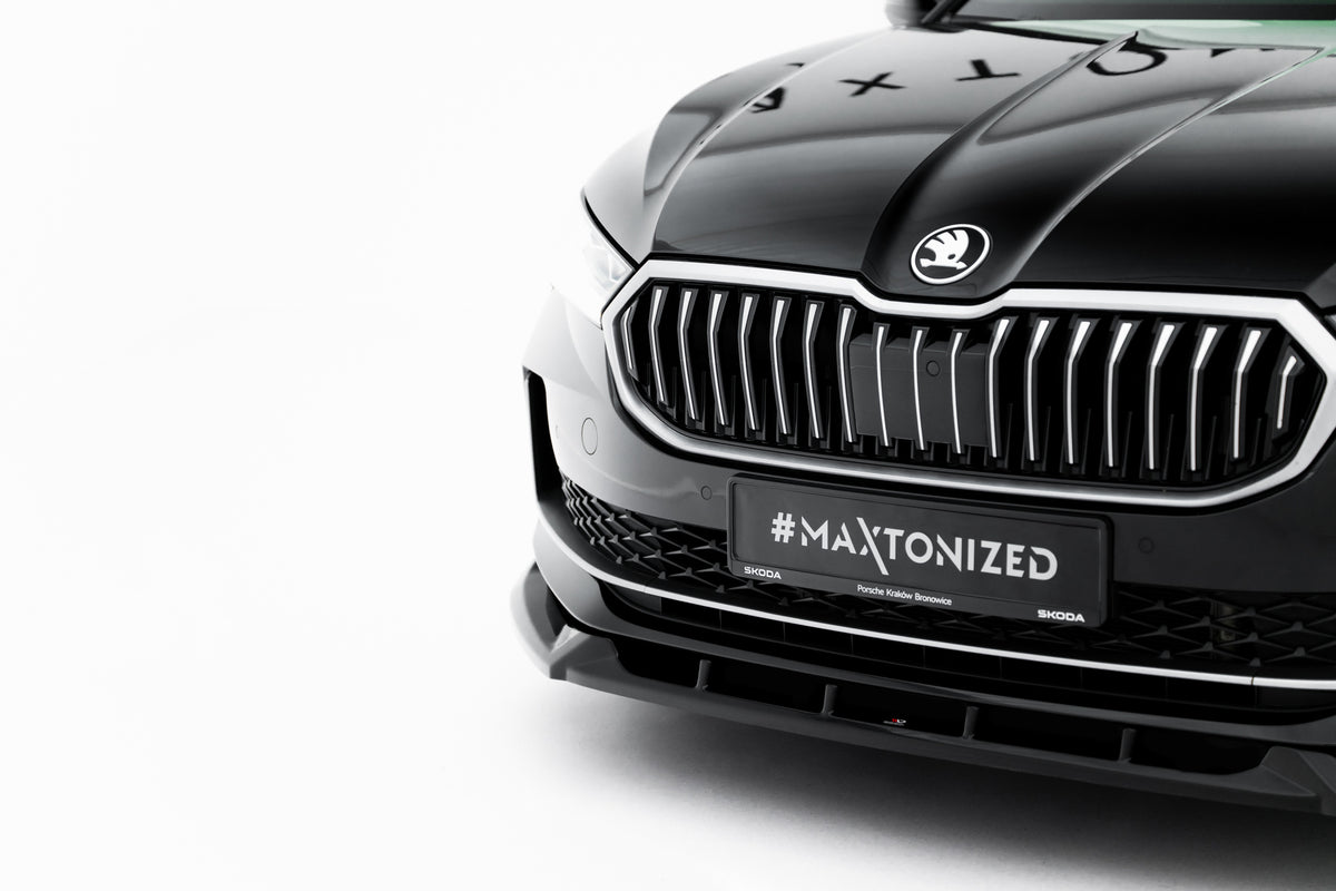 Street+ Spoilerlippe Front Ansatz V.2 passend für Skoda Superb Mk4 schwarz Hochglanz – Ansicht 4