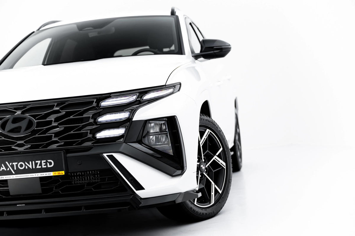 Street+ Spoilerlippe Front Ansatz passend für Hyundai Tucson N-Line Mk4 Facelift schwarz Hochglanz – Ansicht 3