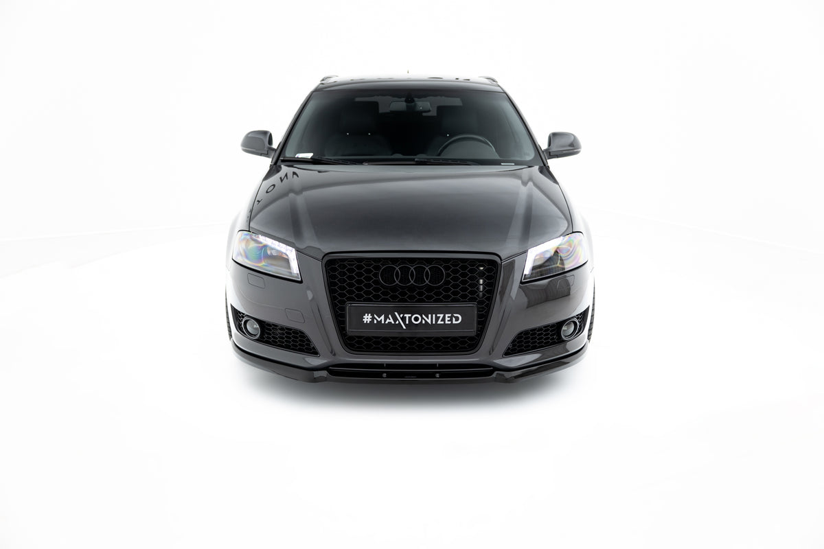 Street+ Spoilerlippe Front Ansatz passend für Audi A3 8P Facelift schwarz Hochglanz – Ansicht 1