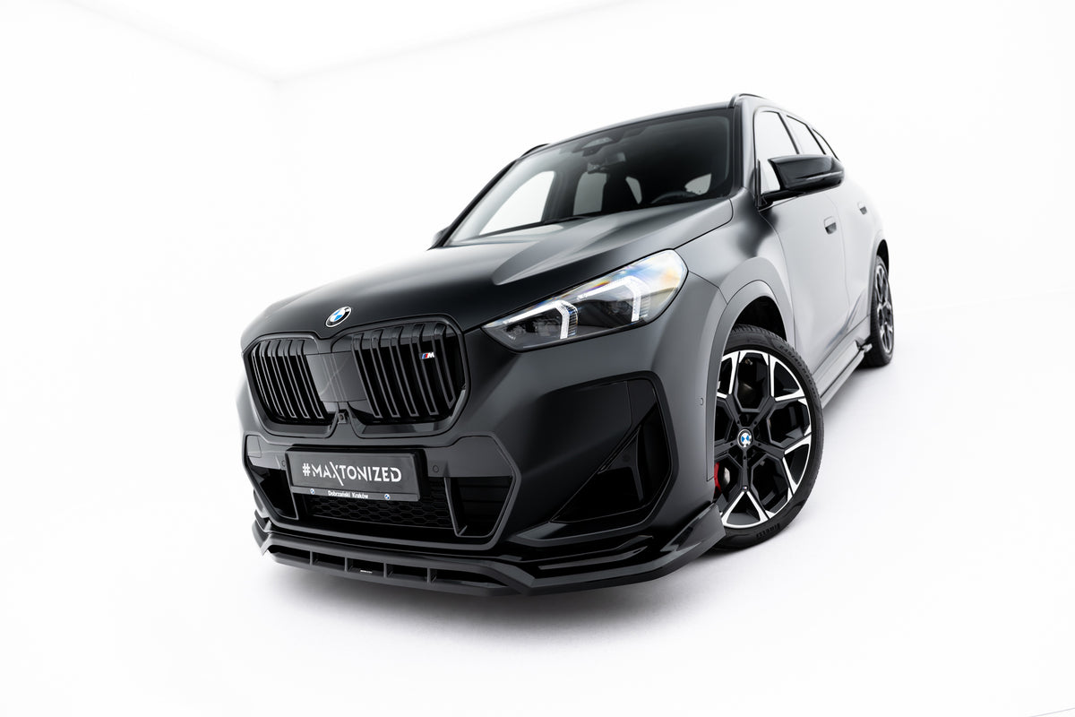 Street+ Spoilerlippe Front Ansatz passend für BMW X1 M35i U11 schwarz Hochglanz – Ansicht 1