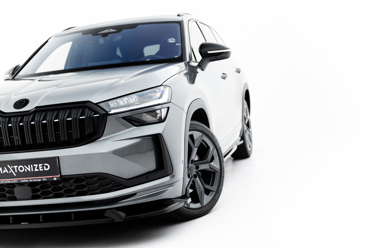 Street+ Spoilerlippe Front Ansatz V.1 passend für Skoda Kodiaq Sportline Mk2 schwarz Hochglanz – Ansicht 3