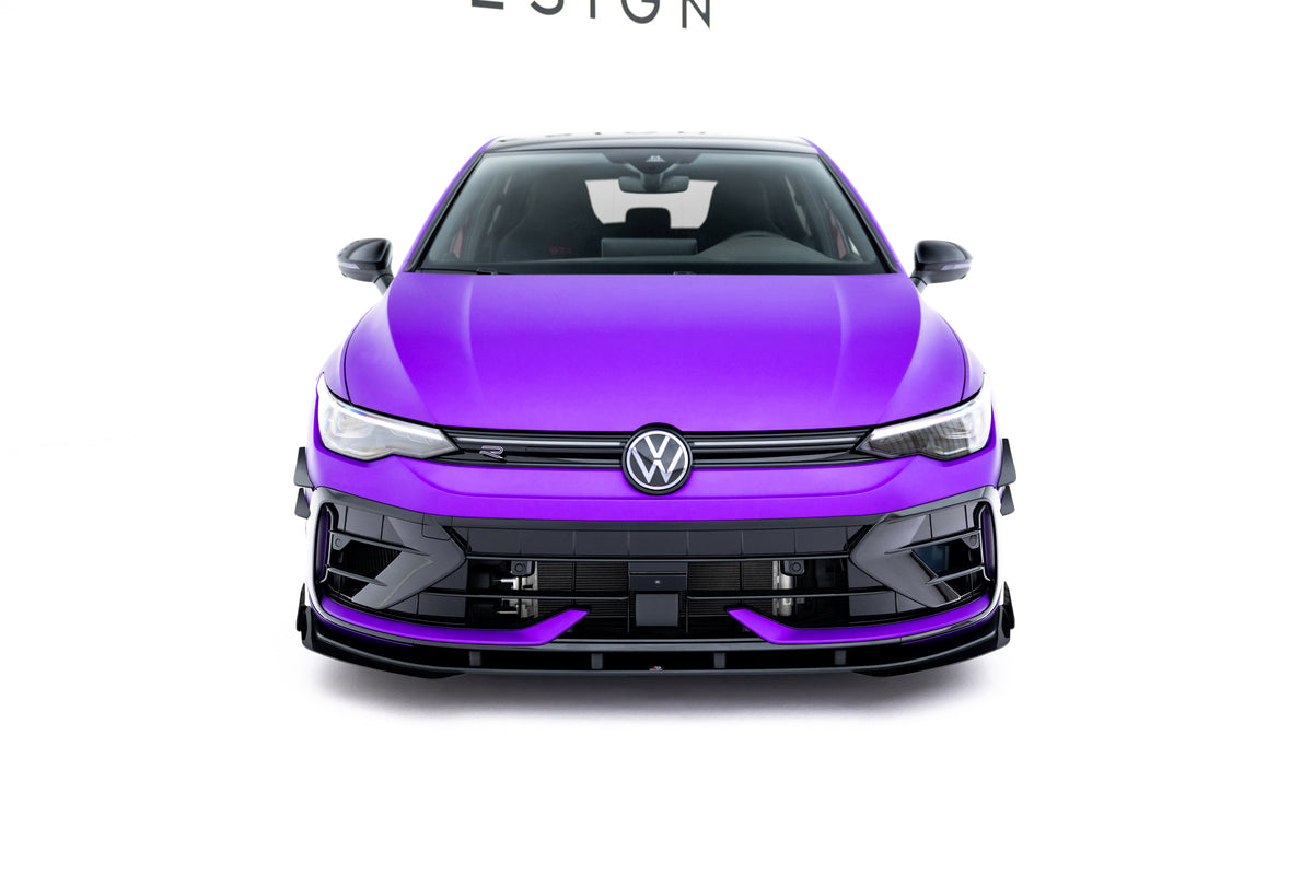 Front Stoßstange Flaps passend für Flaps VW Golf R Hatchback Mk8 Facelift schwarz Hochglanz – Ansicht 1
