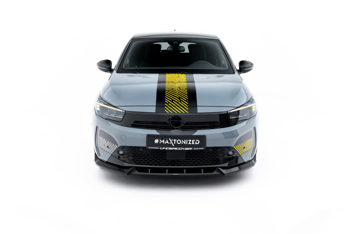 Street+ Spoilerlippe Front Ansatz passend für Opel Corsa F Facelift (Mk6 Facelift) schwarz Hochglanz – Ansicht 1