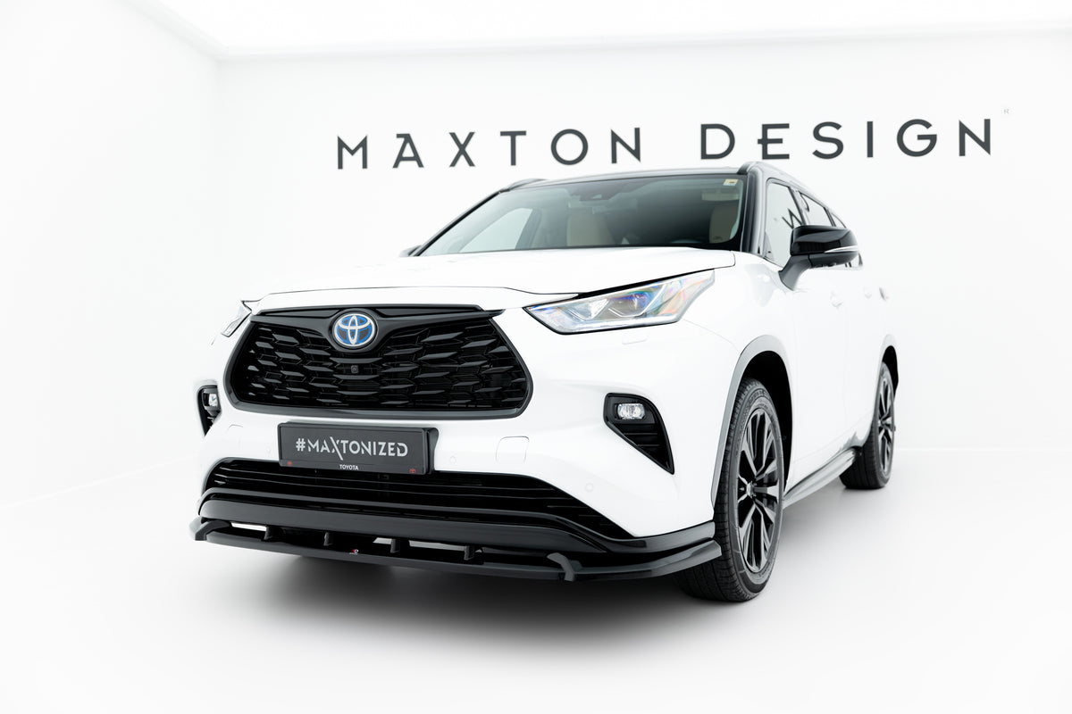 Street+ Spoilerlippe Front Ansatz V.2 passend für Toyota Highlander Mk4 schwarz Hochglanz – Ansicht 3